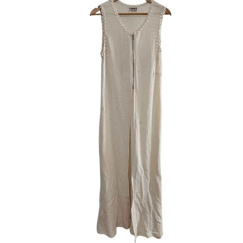 Lamesa Handcrafted 100% Half-Zip Sleeveless Duster